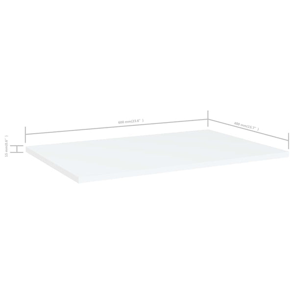Weiße Bücherregal Bretter 60x40 cm, 4er-Set