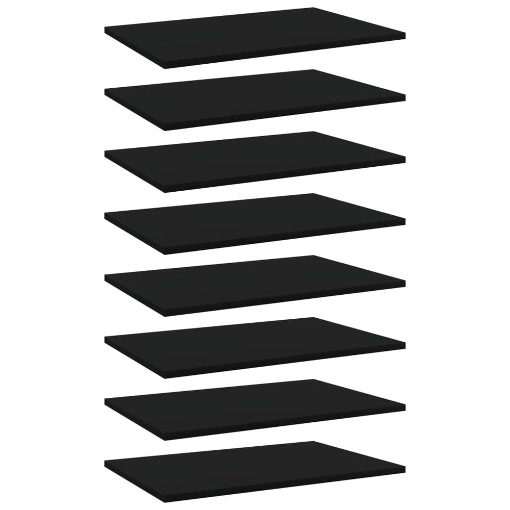 Schwarze Bücherregal-Bretter, 60x40cm, 8er-Set