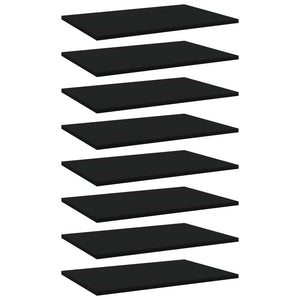 Schwarze Bücherregal-Bretter, 60x40cm, 8er-Set