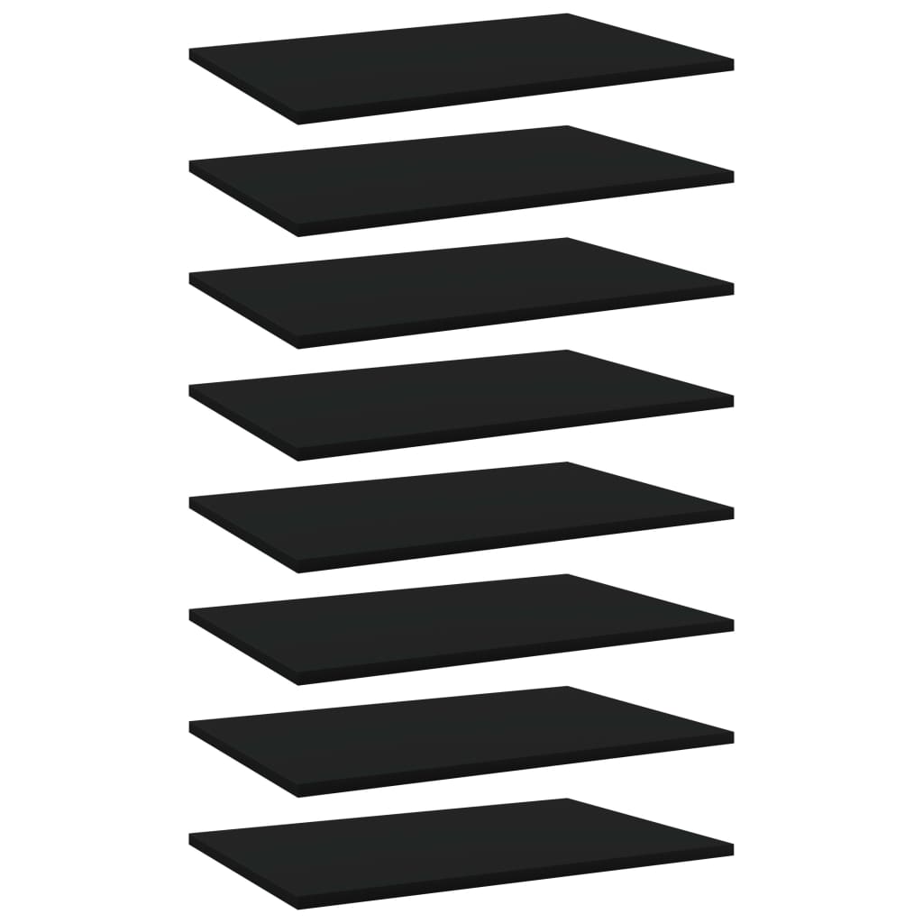 Schwarze Bücherregal-Bretter, 60x40cm, 8er-Set