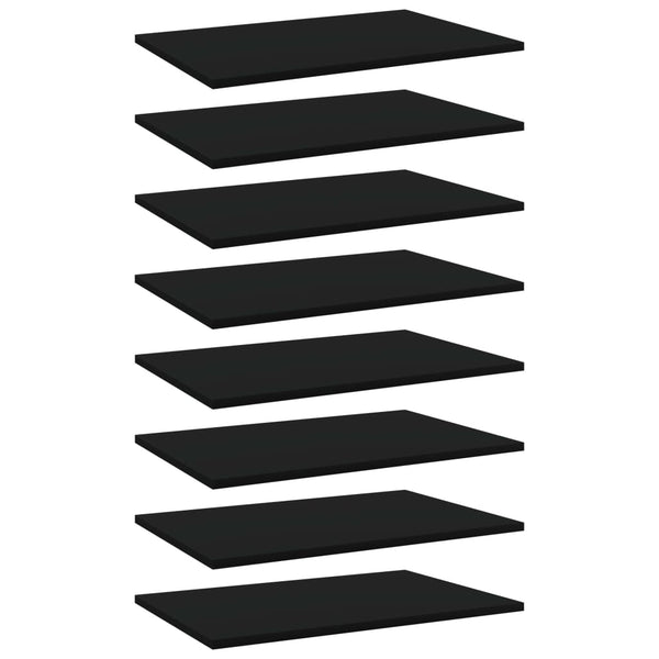 Schwarze Bücherregal-Bretter, 60x40cm, 8er-Set