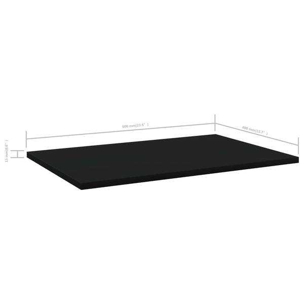 Schwarze Bücherregal-Bretter, 60x40cm, 8er-Set