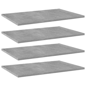 Betongraue Bücherregal Bretter, 4er Set