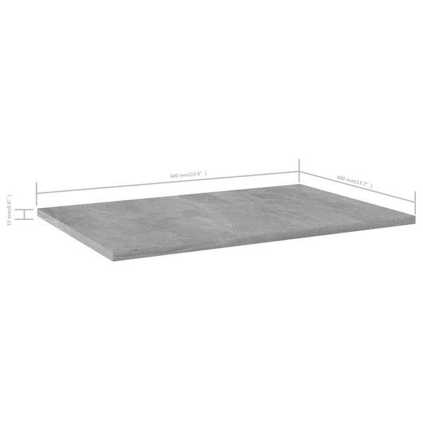 Betongraue Bücherregal Bretter, 4er Set