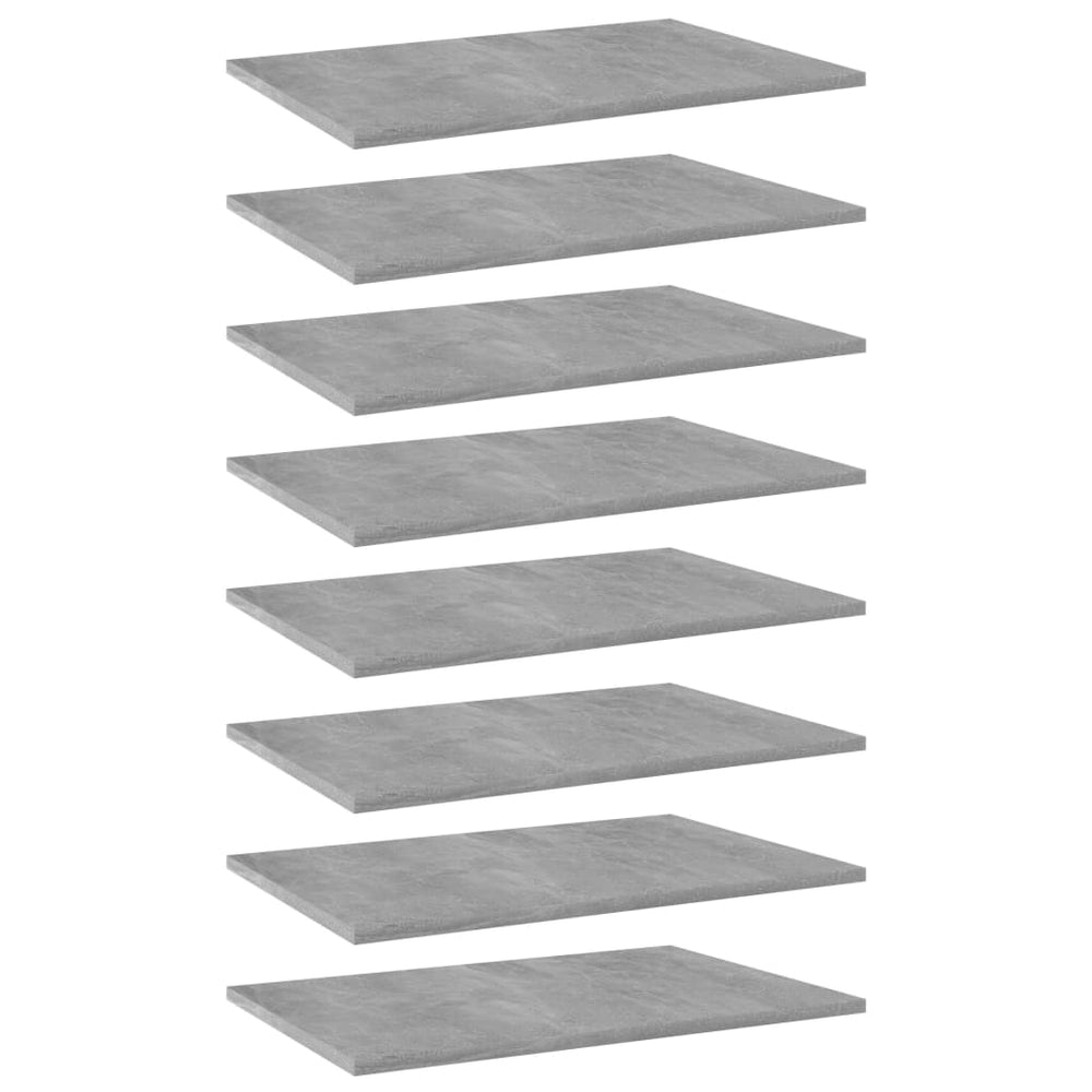 Betongraue Bücherregal Bretter, 8er Set