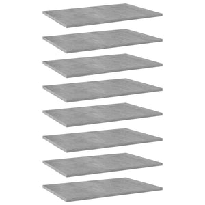 Betongraue Bücherregal Bretter, 8er Set