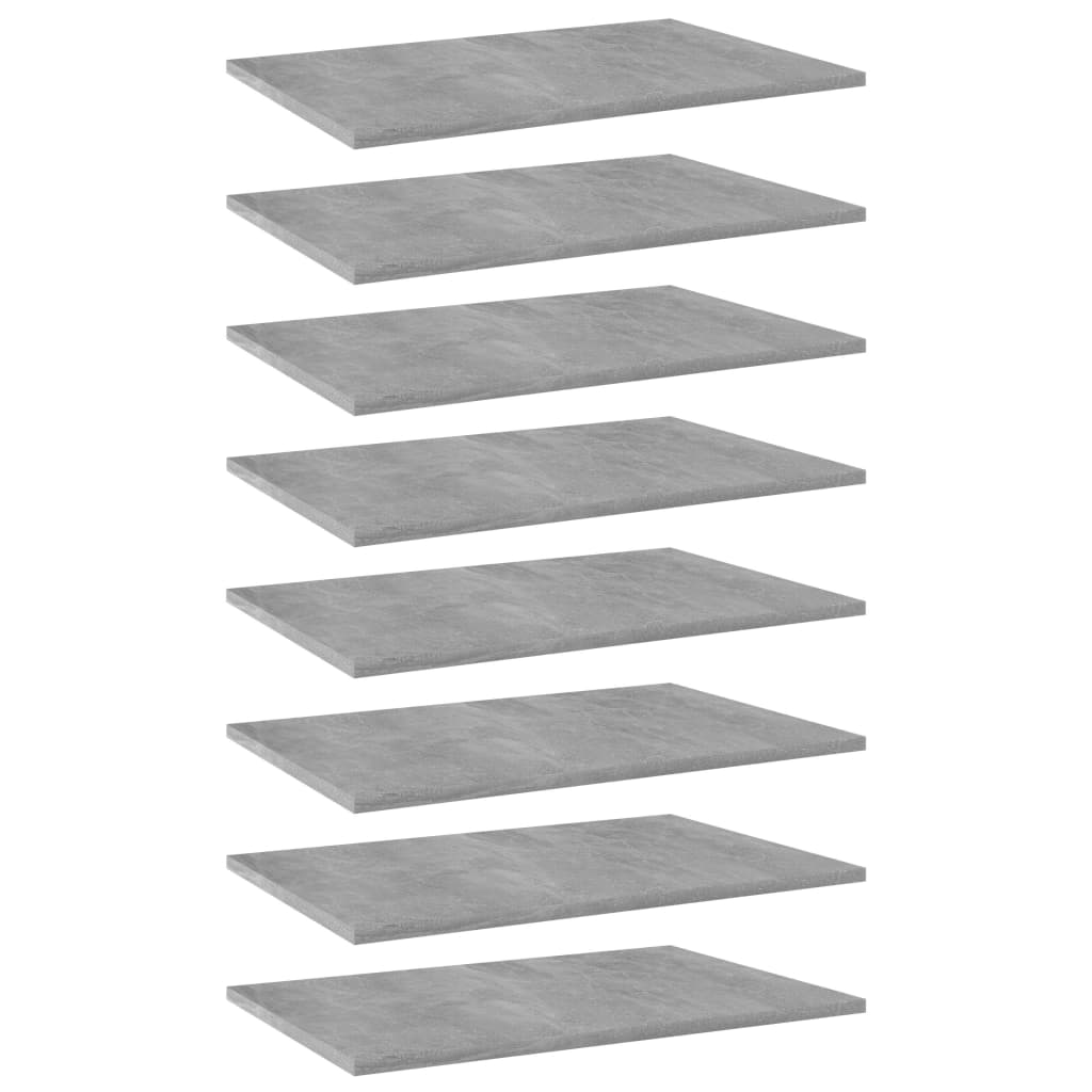 Betongraue Bücherregal Bretter, 8er Set
