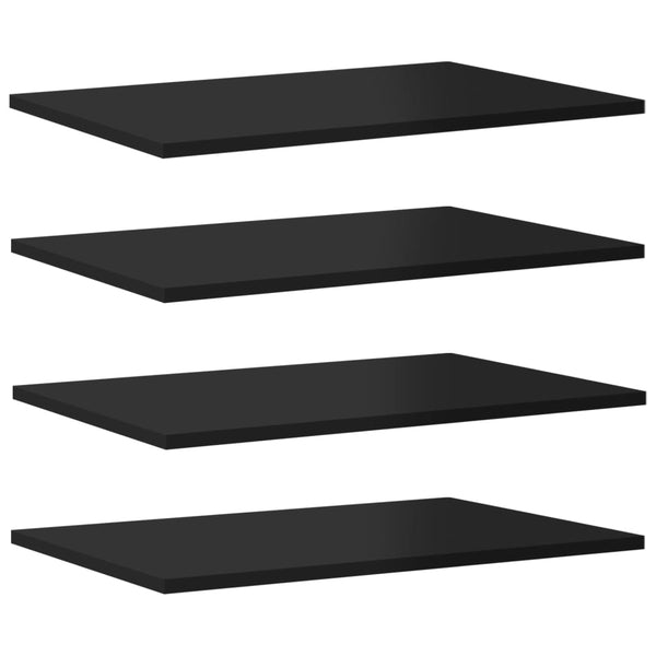 Bücherregal Bretter Hochglanz Schwarz 60x40 cm, 4er Set