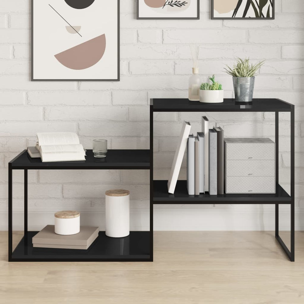 Bücherregal Bretter Hochglanz Schwarz 60x40 cm, 4er Set