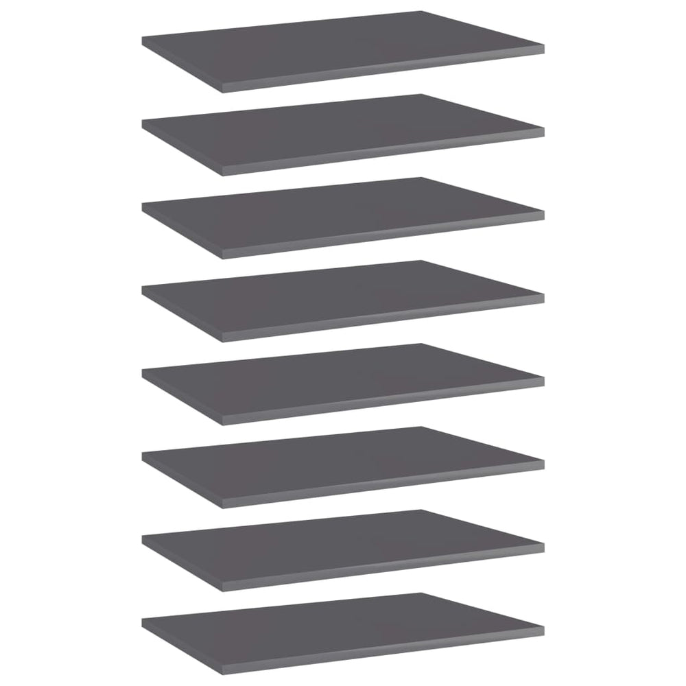 Regalbretter Hochglanz Grau 60x40 cm, 8er-Set