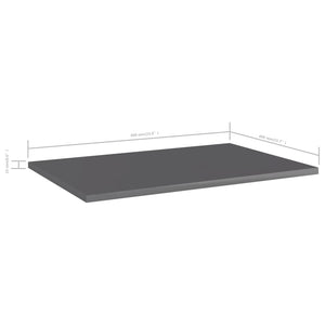 Regalbretter Hochglanz Grau 60x40 cm, 8er-Set