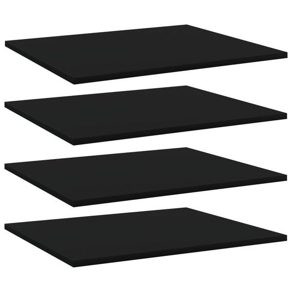 Bücherregal Bretter Schwarz 60x50 cm, 4er Set