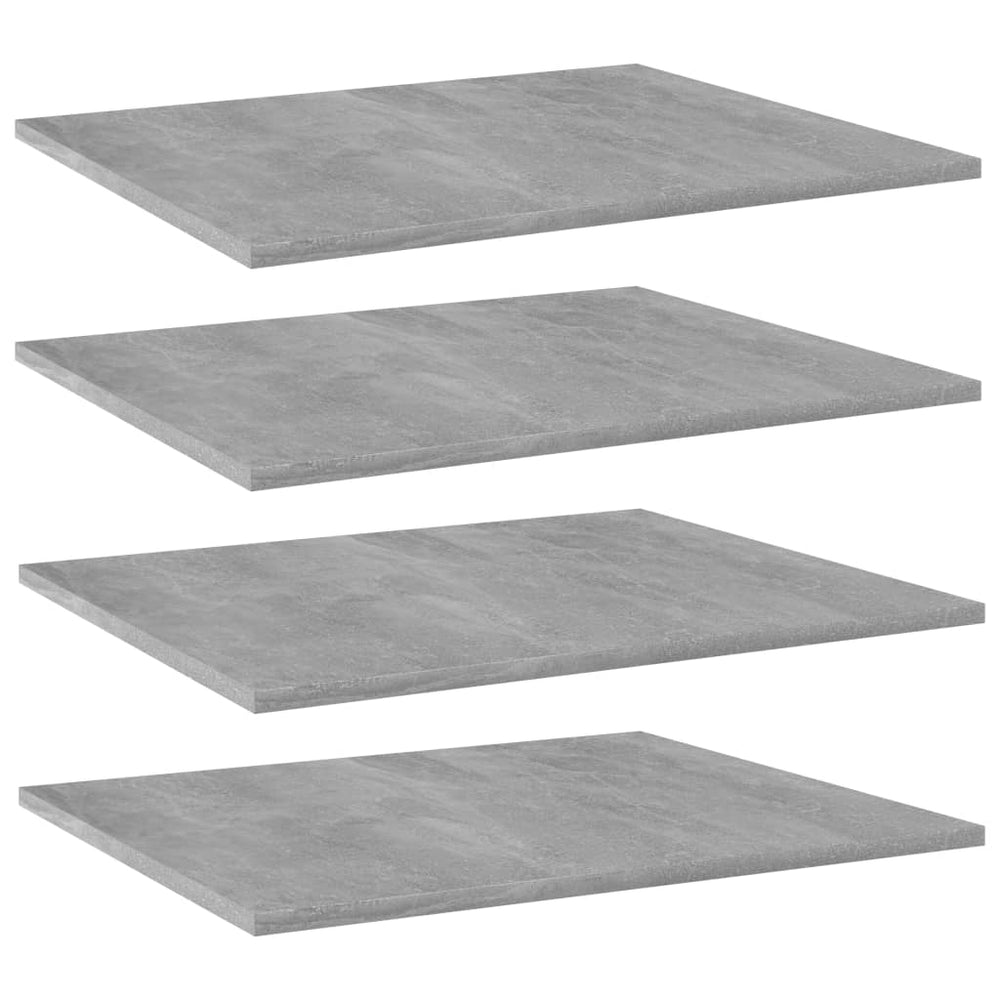Betongraue Bücherregal-Bretter, 60x50 cm, 4er-Set