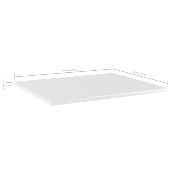 Bücherregal Bretter Hochglanz Weiß 60x50 cm, 4er Set
