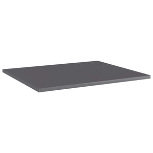 Bücherregal Bretter Grau Hochglanz 60x50 cm, 8er-Set