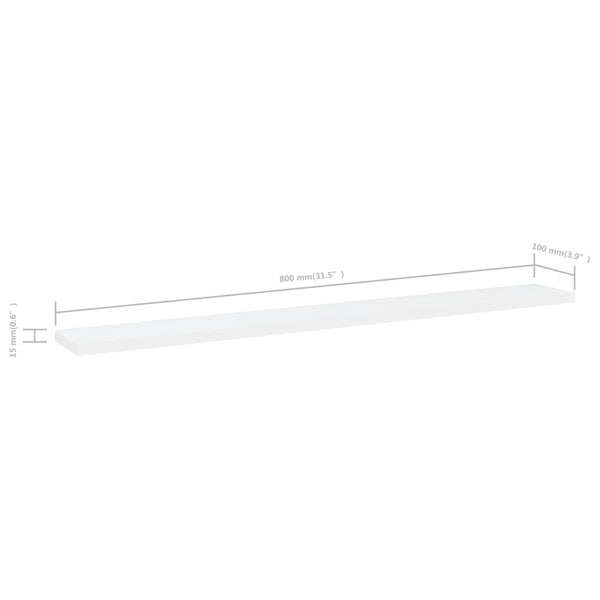 Weiße Bücherregal Bretter, 80 cm, 4er Set