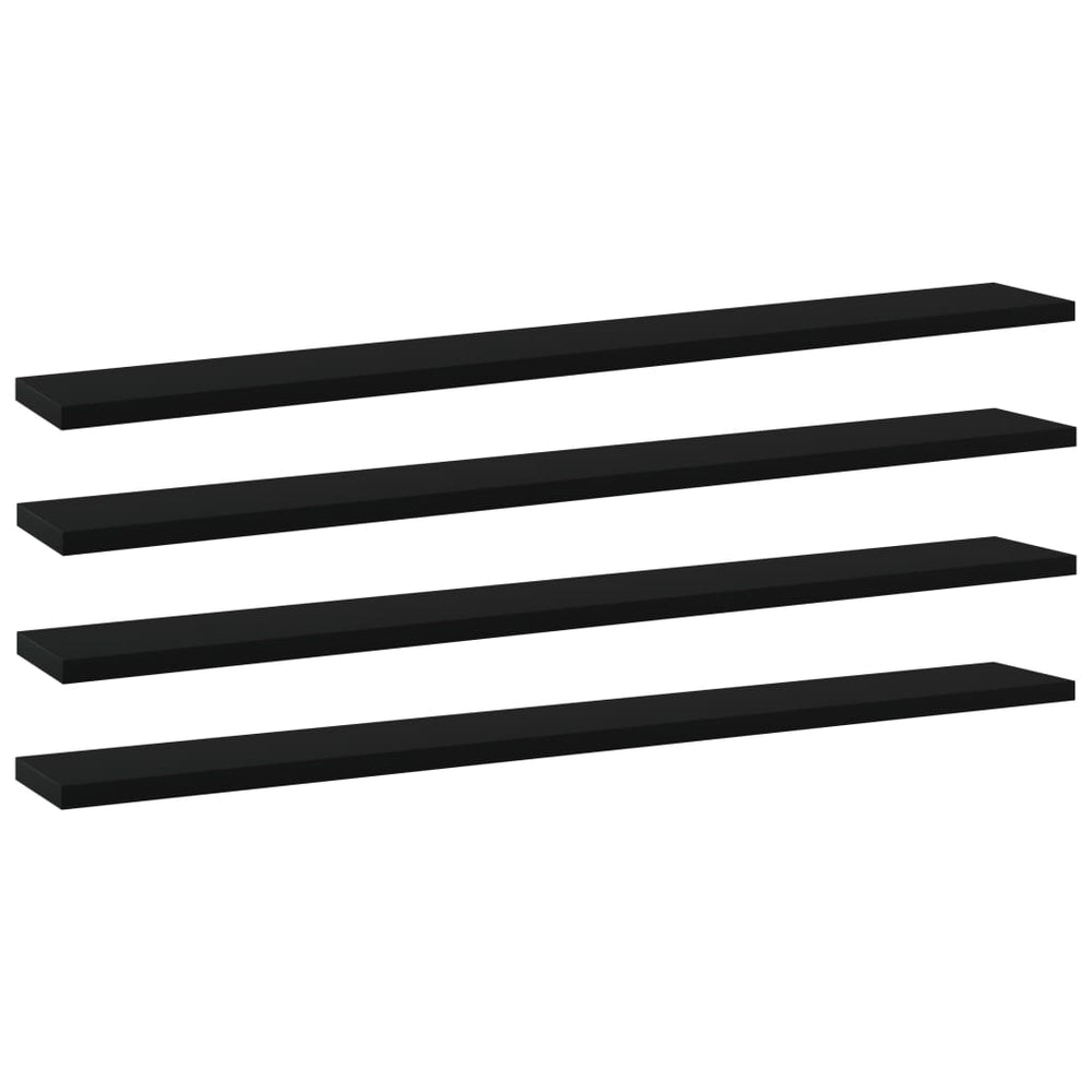 Bücherregal Bretter Schwarz 80x10 cm, 4er-Set
