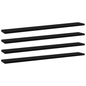 Bücherregal Bretter Schwarz 80x10 cm, 4er-Set