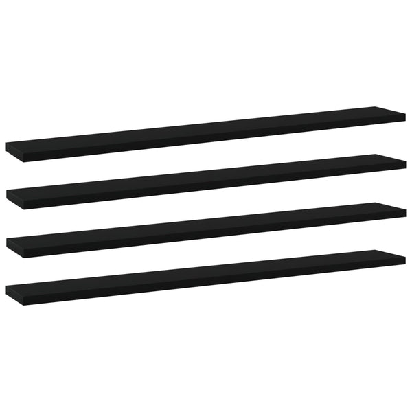 Bücherregal Bretter Schwarz 80x10 cm, 4er-Set