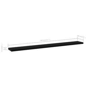 Bücherregal Bretter Schwarz 80x10 cm, 4er-Set