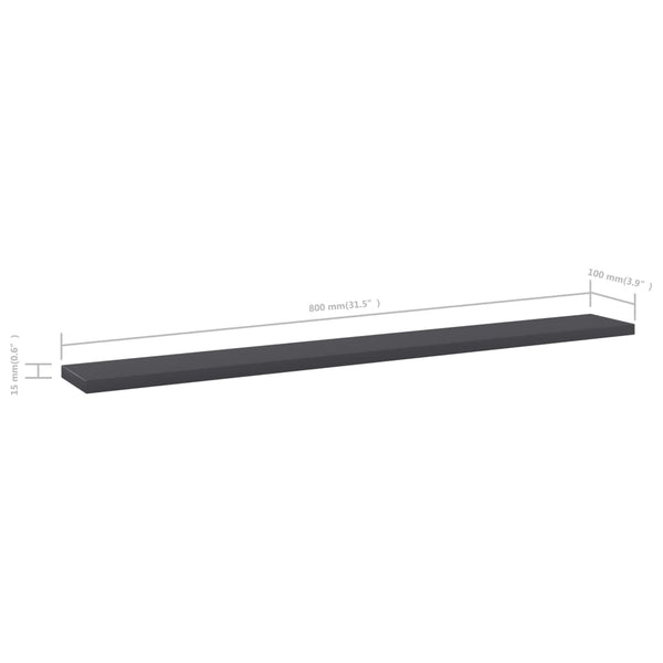Bücherregal Bretter Grau 80cm 8er-Set