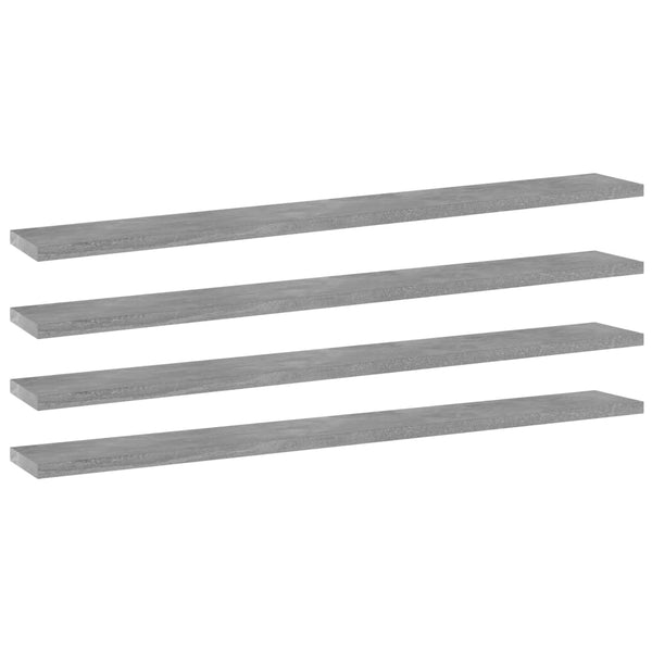 Betongraue Bücherregal-Bretter, 4er-Set