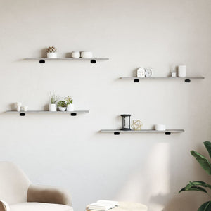 Betongraue Bücherregal-Bretter, 80 cm, 8er-Set