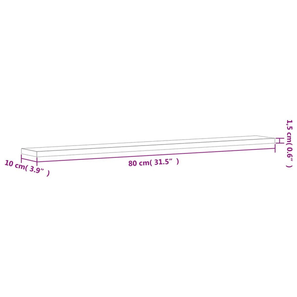 Betongraue Bücherregal-Bretter, 80 cm, 8er-Set