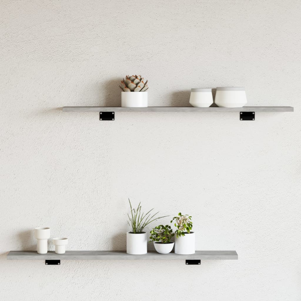 Betongraue Bücherregal-Bretter, 80 cm, 8er-Set