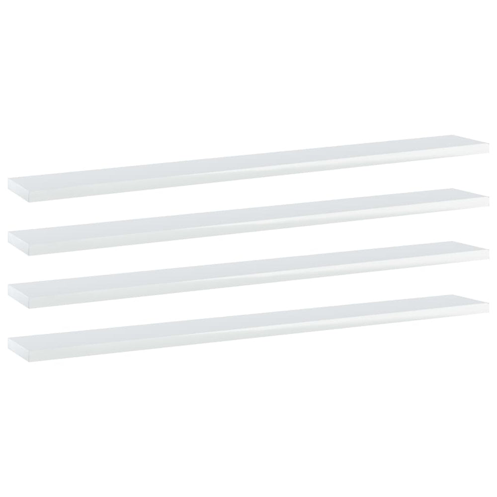 Regalbretter Hochglanz Weiß 80x10 cm, 4er-Set