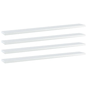 Regalbretter Hochglanz Weiß 80x10 cm, 4er-Set