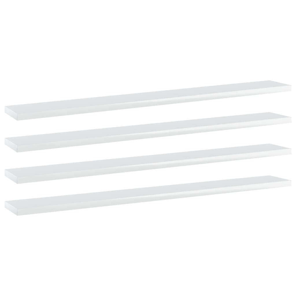 Regalbretter Hochglanz Weiß 80x10 cm, 4er-Set