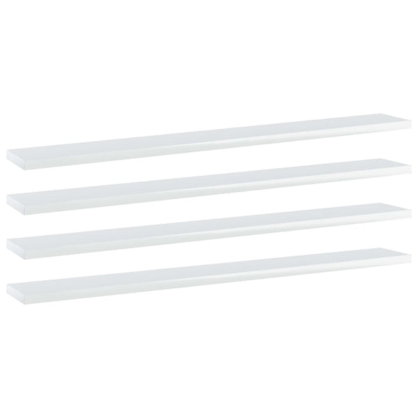Regalbretter Hochglanz Weiß 80x10 cm, 4er-Set