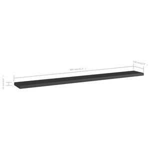 Hochglanz Schwarz Bücherregal-Bretter 80cm, 4er Set