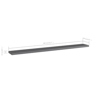 Bücherregal Bretter Hochglanz Grau 80x10cm, 8er Set