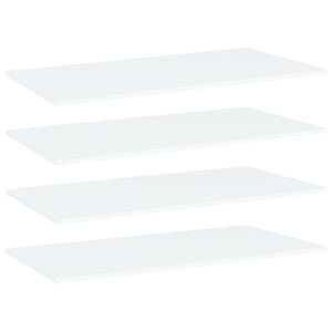 Weiße Bücherregal Bretter 80x20 cm, 4er Set