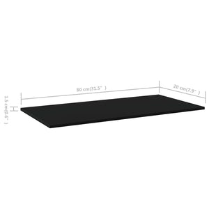 Regalbretter Schwarz 80x20 cm, 4er-Set