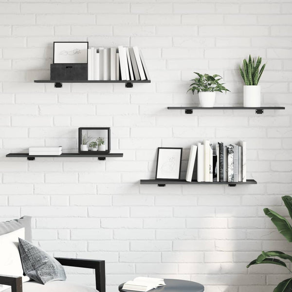 Graue Bücherregal Bretter, 4er Set