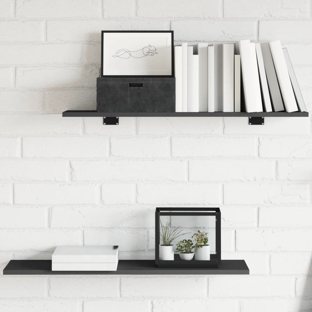Graue Bücherregal Bretter, 4er Set