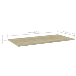 Sonoma Eiche Bücherregal Bretter 80x20 cm, 4er-Set