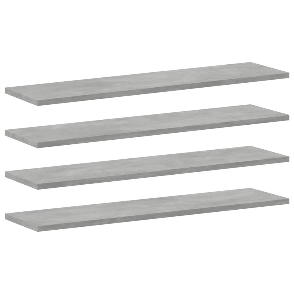 Betongraue Bücherregal-Bretter, 4er-Set