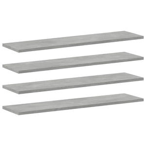 Betongraue Bücherregal-Bretter, 4er-Set