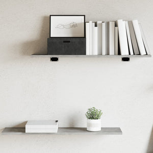 Betongraue Bücherregal-Bretter, 4er-Set
