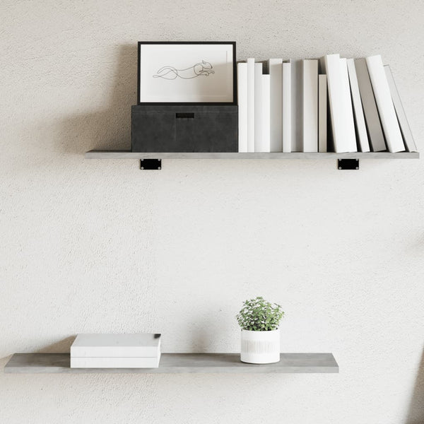 Betongraue Bücherregal-Bretter, 4er-Set