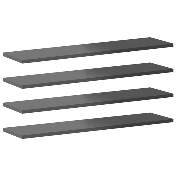 Bücherregal Bretter Hochglanz Grau 80x20cm, 8er Set