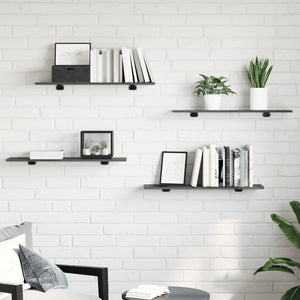 Bücherregal Bretter Hochglanz Grau 80x20cm, 8er Set