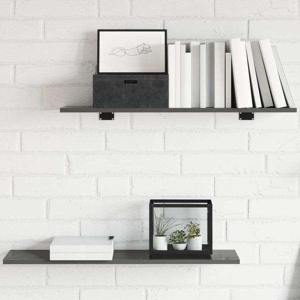 Bücherregal Bretter Hochglanz Grau 80x20cm, 8er Set