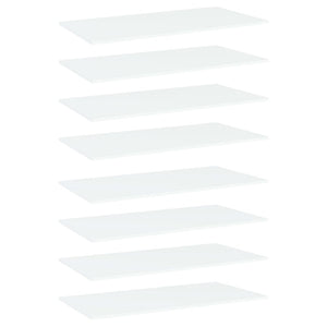 Bücherregal Bretter, 8 Stk., Weiß, 80x30 cm