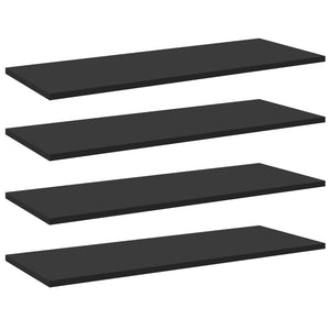 Bücherregal Bretter Schwarz 80x30 cm, 4er Set