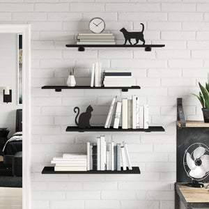 Bücherregal Bretter Schwarz 80x30 cm, 4er Set